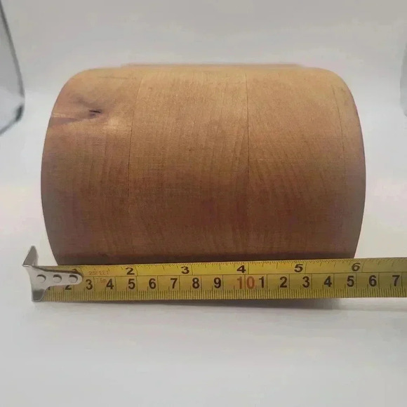 Keepsake Box Nautical Wave Shaped Cherry Wood Bandsaw 2 Compartment Handmade. - Picture 11 of 12